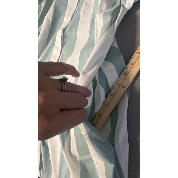 Atlantic-Pacific x LAKE Shirt Dress Womens XS Green/White Striped Pockets Resort - Picture 9 of 15